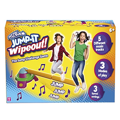 Stay Active Jump It Wipeout Musikalische Jump Challenge Familien-Fitnessspiel mit drehbarem Weichschaumarm mit 3 Schwierigkeitsstufen von Character Options