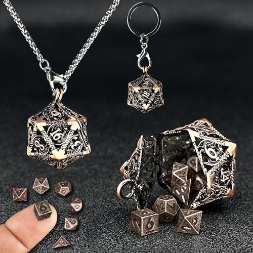 DND Würfel Set, 7 Stück DND Dice Set Würfelset für Dungeon und Dragons MTG RPG D&D D20, D12, D10, D%, D8, D6, D4, Polyedrische Würfel Set DND Zubehör Geschenk von Charfia