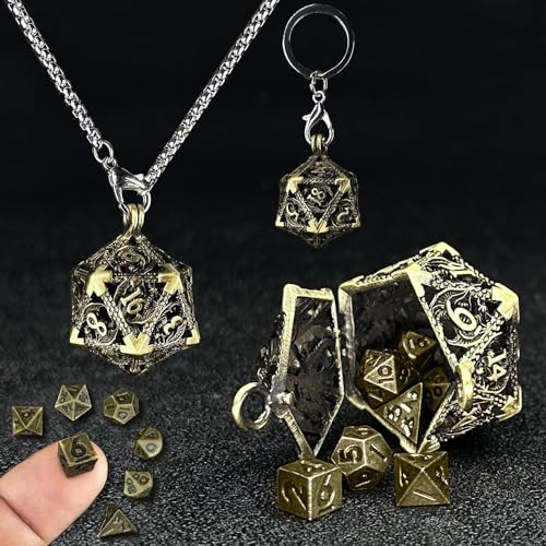 DND Würfel Set, 7 Stück DND Dice Set Würfelset für Dungeon und Dragons MTG RPG D&D D20, D12, D10, D%, D8, D6, D4, Polyedrische Würfel Set DND Zubehör Geschenk von Charfia