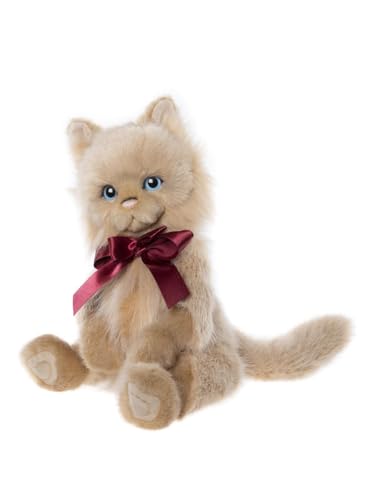 Charlie Bears 2024 Kingswood Teddybär Beige Plüschkatze mit Schleife 36 cm Plüschtier ab 3 Jahren von Charlie Bears