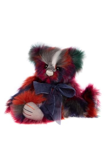 Charlie Bears Piggledy | 2023 Teddybär Mehrfarbig Weiches Plüsch Stofftier mit Schleife Sammlerstück Niedlich Klein von Charlie Bears