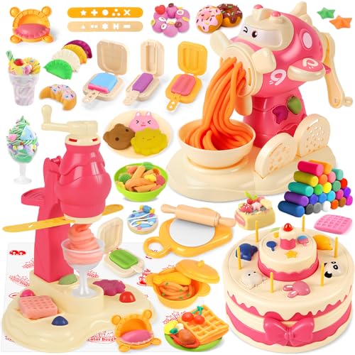 Charmofun 36 Knete Dough Set für Kinder, Knetwerkzeug Kitchen Creations, Knete Eismaschine Nudelmaschine Kuchenmaschine, Kreatives Kinderknete Spielset, Spielzeug Geschenk für Jungen Mädchen ab 3 Charmofun 36 Knete Dough Set für Kinder, Knetwerkzeug Kitchen Creations, Knete Eismaschine Nudelmaschine Kuchenmaschine, Kreatives Kinderknete Spielset, Spielzeug Geschenk für Jungen Mädchen ab 3 von Charmofun