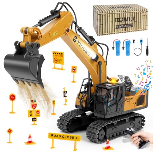 Charmofun Ferngesteuerter Bagger, 2,4GHz Bagger Spielzeug mit Schwerkraftgesteuerter Fernsteuerung, Stufenlos Rotierender RC Radlader mit Lichtern und Musik, Geschenke für Jungen Ab 5-12 Jahre Charmofun Ferngesteuerter Bagger, 2,4GHz Bagger Spielzeug mit Schwerkraftgesteuerter Fernsteuerung, Stufenlos Rotierender RC Radlader mit Lichtern und Musik, Geschenke für Jungen Ab 5-12 Jahre von Charmofun