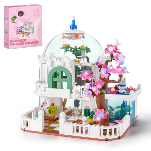 Charmofun Kirschblüten-Blumenhaus Bausteine, Haus Bausteine Bausatz mit LED-Licht, 731 Teile Klemmbausteine Haus mit Blumen Topfpflanzen Tieren, Blumenhaus Bausatz für Erwachsene Kinder ab 6 Jahre Charmofun Kirschblüten-Blumenhaus Bausteine, Haus Bausteine Bausatz mit LED-Licht, 731 Teile Klemmbausteine Haus mit Blumen Topfpflanzen Tieren, Blumenhaus Bausatz für Erwachsene Kinder ab 6 Jahre von Charmofun