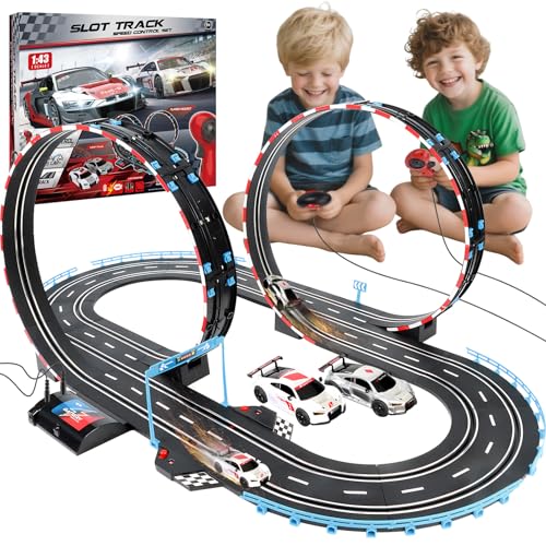 Charmofun Autorennbahn Elektrisches Slot Car für Kinder, 1:43 Autobahn Rennstrecke Auto Spielzeug 2 Slot Cars Zubehör Elektrische Rennbahn, Elektrisches Rennwagenset Geschenke für Mädchen Jungen 6-12 Charmofun Autorennbahn Elektrisches Slot Car für Kinder, 1:43 Autobahn Rennstrecke Auto Spielzeug 2 Slot Cars Zubehör Elektrische Rennbahn, Elektrisches Rennwagenset Geschenke für Mädchen Jungen 6-12 von Charmofun