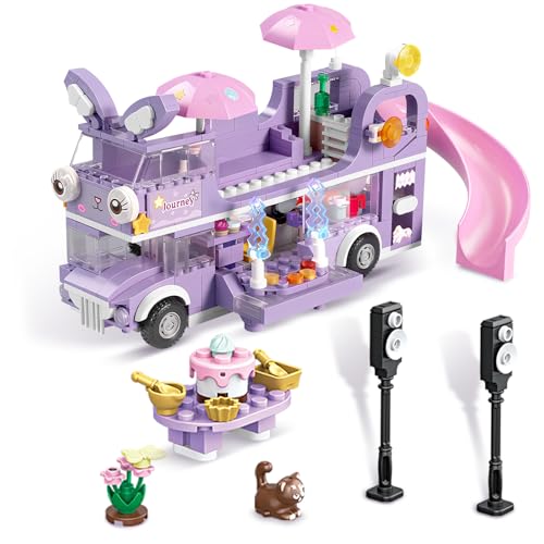 Charmofun Wohnmobil Bausteine Spielzeug, Friends Mädchen Wohnwagen Bausteinset mit Aufklebern, Campingbus Wohnmobil Baustein, Geschenke für Mädchen ab 6 Jahren (Kaninchen) Charmofun Wohnmobil Bausteine Spielzeug, Friends Mädchen Wohnwagen Bausteinset mit Aufklebern, Campingbus Wohnmobil Baustein, Geschenke für Mädchen ab 6 Jahren (Kaninchen) von Charmofun