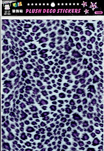 Charo Stoff Fell Plüsch Leopard zum selber ausschneiden Leopard 1 Blatt 270 mm x 180 mm Sticker Basteln Kinder Party von Charo