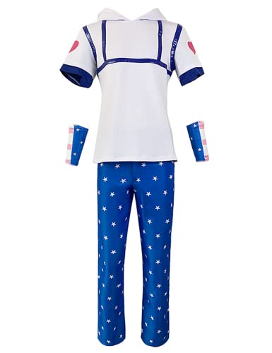 Charous Anime JoJo's Bizarre Adventure Cosplay Johnny Joestar Kostüm Uniform Set Für Festival Cosplay,Blau,M von Charous