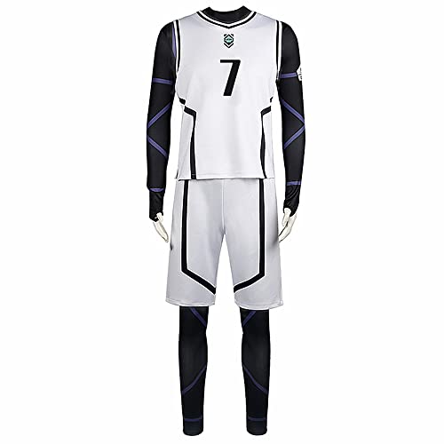 Charous Anime Manga BLUE LOCK Cosplay Nagi Seishiro Sportswear Anzüge,Unisex Sport Kostüm Für Perform Cosplay von Charous