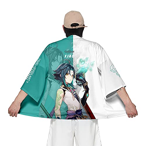 Charous Genshin Impact Cosplay Xiao Kimono Haori, Unisex-Umhang Für Spiele Cosplay Oder Festival-Geschenk,Grün,XS von Charous