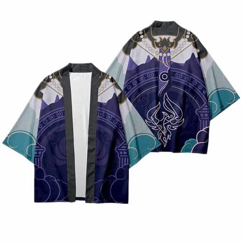 Charous Genshin Impact Cosplay Xiao Kimono Haori, Unisex-Umhang Für Spiele Cosplay Oder Festival-Geschenk,Violett,M von Charous