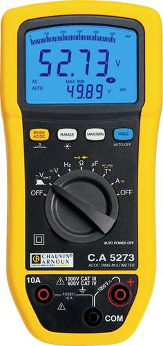 Chauvin Arnoux C.A 5273 Hand-Multimeter digital Spritzwassergeschützt (IP54) CAT III 1000 V, CAT IV von CHAUVIN ARNOUX