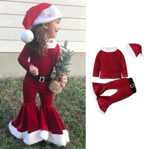 Chavisenty Weihnachtsmann-KostüM, Baby-Outfit, Kleinkind-MäDchen-Kleidungssets, Winter-Weihnachts-Cosplay-KostüM für Frauen und MäDchen 80 von Chavisenty