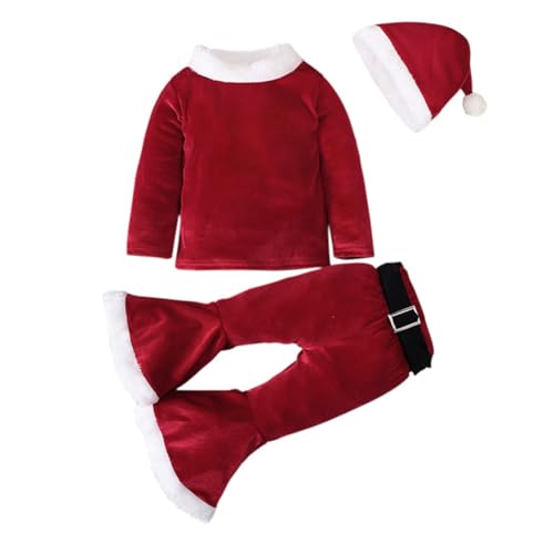 Chavisenty Weihnachtsmann-KostüM für Kleinkinder, Baby-Outfit, Kleinkind-MäDchen-Kleidungssets, Winter-Weihnachts-Cosplay-KostüM für Frauen und MäDchen, 120 von Chavisenty