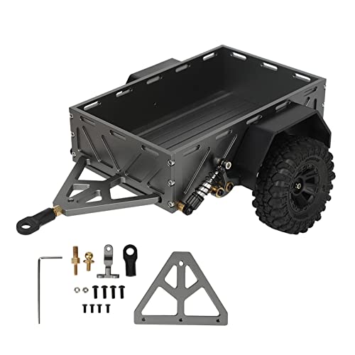 Aluminium 1/18 RC-Anhänger mit Anhängerkupplung TRX4M zum Ziehen hinter dem Auto, RC-Raupenanhänger für TraxxasTRX4M 1/18 RC-Auto (Titan) von ChengyuWei