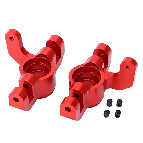 ChengyuWei 2 Stück vorderer Achsschenkelarm aus Aluminiumlegierung, Aluminium-Lenkblock-Achsschenkelarm für LOSI Lasernut U4 Tenacity 1/10 RC-Auto, Aluminium-Achsschenkelarm-Set (Rot) von ChengyuWei