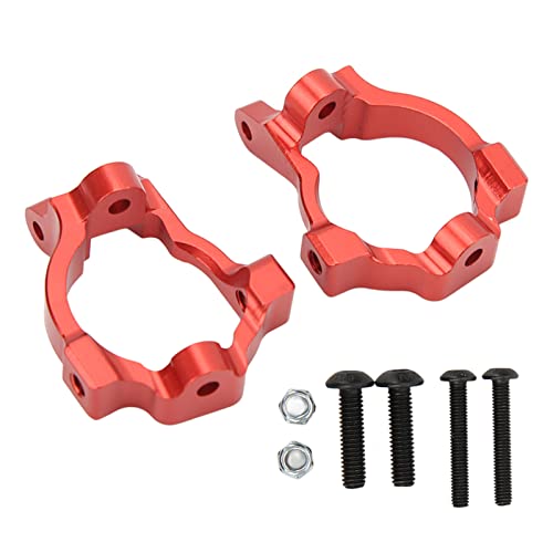 ChengyuWei 2-teiliges Aluminium-Spindelträger-Set für vordere C-Naben, Aluminium-Spindelträger-Rollenblock-Set für LOSI Lasernut U4 Tenacity 1/10 Geländefahrzeuge (Rot) von ChengyuWei