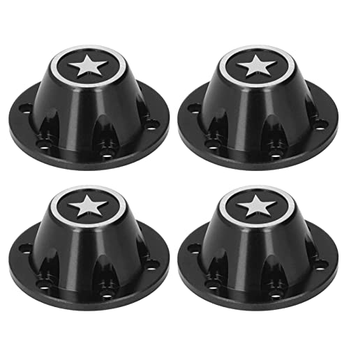 ChengyuWei 4 Stück 1/6 AXAIL SCX6 Staubsicherungs-Radkappe, selbstsichernder Staubsicherungsmutter-Adapter-Ersatz, Radkappen-Sechskant-Rad-Staubsicherungsmutter-Adapter-Staubkappe (Black) von ChengyuWei