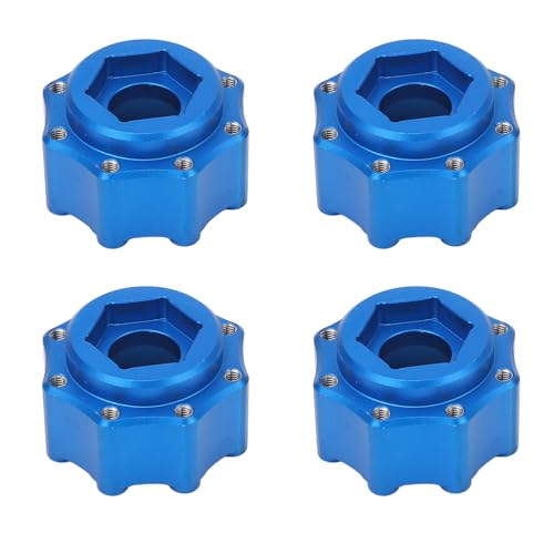 ChengyuWei 4-teiliger Sechskant-Adapter, 17 mm 3,8-Zoll-Reifen-Sechskant-Kombinator, für RC-Zubehör, RC-Rad-Sechskant-Nabenadapter aus Aluminiumlegierung für RC-Auto (Blau) von ChengyuWei