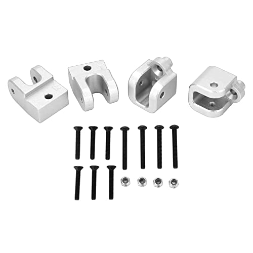 ChengyuWei 4PCS Racing Aluminium-Spurstangengestänge für Losi Baja Rey 1/10 Remote, Unterfahrschutzplatten-Verbindungshalterungen, Upgrade-Teile, RC-Spurstangenhalterung (Silber) von ChengyuWei