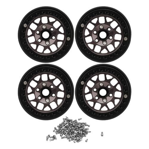 ChengyuWei Aluminium 1,9 Zoll Beadlock Wheels RC Felgensatz Radnabe, RC Felgen, RC Crawler Car, Rc Crawler Felgen Universal Aluminiumlegierung, kompatibel mit SCX10 SCX10 II (Titan) von ChengyuWei