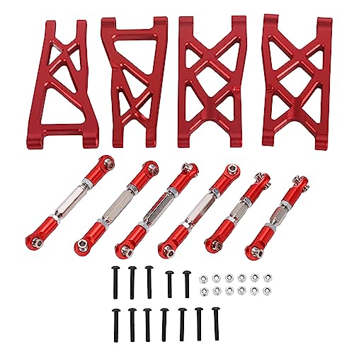 ChengyuWei Aluminium-A-Arme-Set für Vorder- und Hinterradaufhängung, Aluminium-Spannschloss-Zugstange für ARRMA Senton 1/10 RC-Auto, Zugstangen-Lenkservo-Verbindungsgestänge-Set (Rot) von ChengyuWei