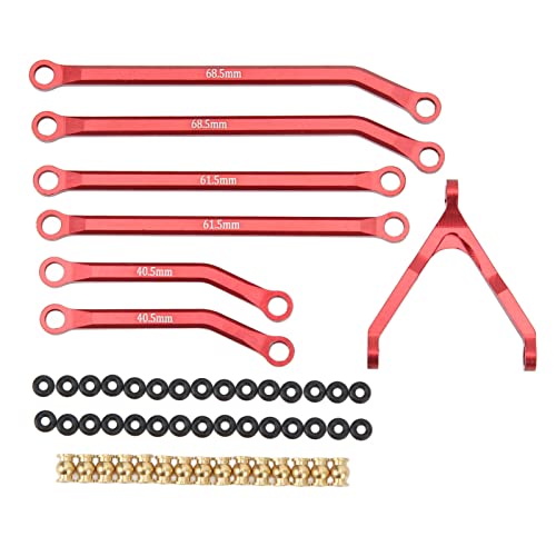 ChengyuWei Aluminium-Gestängestangen-Arm-Set, Aufhängungsglieder mit hohem Spielraum, Stangenverbindung aus Aluminiumlegierung, Aufhängungsgestänge für RC-Autos aus Aluminium (Rot) von ChengyuWei