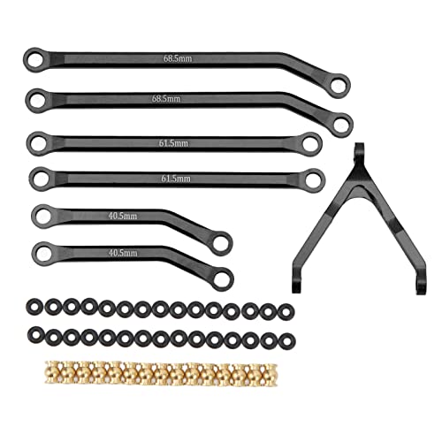 ChengyuWei Aluminium-Gestängestangen-Arm-Set, Aufhängungsglieder mit hohem Spielraum, Stangenverbindung aus Aluminiumlegierung, Aufhängungsgestänge für RC-Autos aus Aluminium (Schwarz) von ChengyuWei