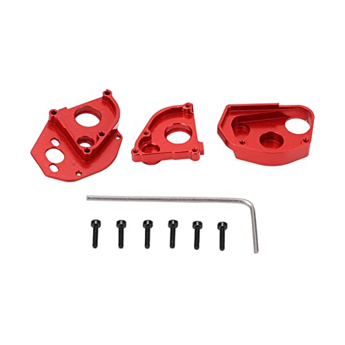 ChengyuWei Aluminium-Getriebegehäuseabdeckung, Aluminium-Mittelgetriebegehäuse-Getriebegehäuse, Getriebegehäuseplatte für AXIAL SCX24 1/24 RC-Car-Upgrade-Zubehör (Rot) von ChengyuWei