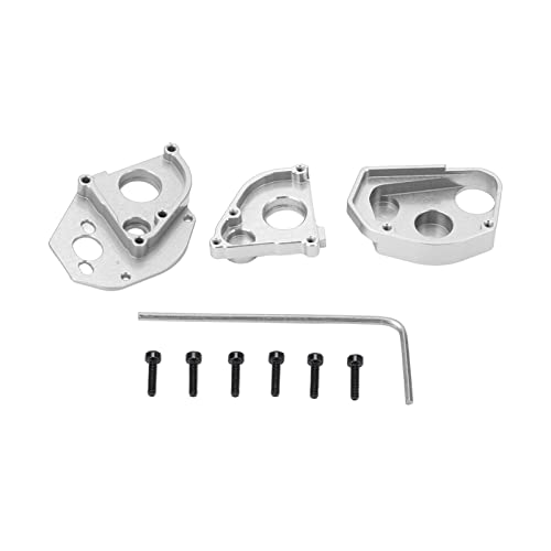 ChengyuWei Aluminium-Getriebegehäuseabdeckung, Aluminium-Mittelgetriebegehäuse-Getriebegehäuse, Getriebegehäuseplatte für AXIAL SCX24 1/24 RC-Car-Upgrade-Zubehör (Silber) von ChengyuWei