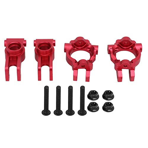 ChengyuWei Aluminium-Vorderachsschenkelbasis C-Nabe Hinterradnabenträger-Set, CNC-Aluminium-Vorderachsschenkel-Hinterradnabenträger-C-Naben-Set für Losi Lasernut U4 1/10 RC Car Red (Verrotten) von ChengyuWei