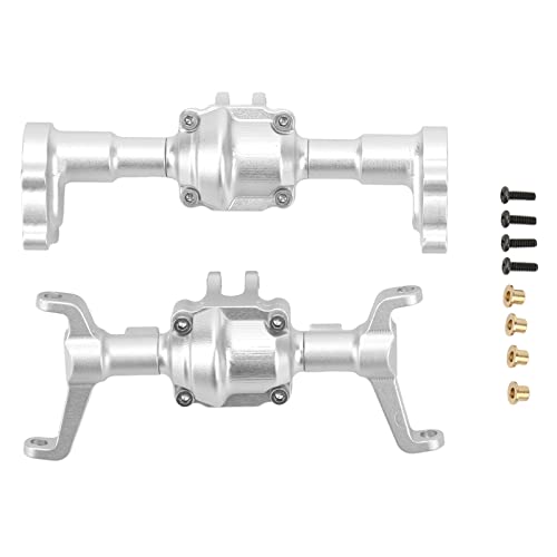 ChengyuWei FMS FCX24 RC-Auto-Vorder-Hinterachse, Aluminiumlegierung, komplette vordere hintere Portalachse, Aluminium-Vorder-Hinterachse, komplettes Achsset (Silber) von ChengyuWei