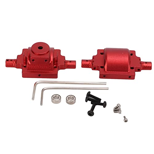 ChengyuWei Getriebegehäuse aus Metall vorne und hinten, Getriebegehäusesatz, Gehäuseabdeckung aus Metall vorne und hinten für Differenzialgetriebe für HBX 1/24 2098B Kletterauto (Rot) von ChengyuWei