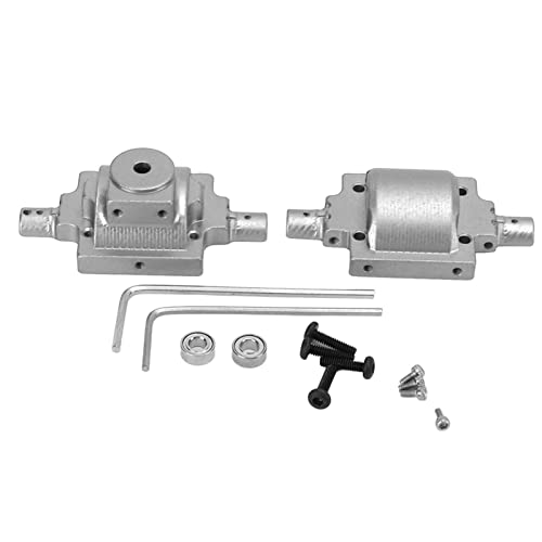 ChengyuWei Getriebegehäuse aus Metall vorne und hinten, Getriebegehäusesatz, Gehäuseabdeckung aus Metall vorne und hinten für Differenzialgetriebe für HBX 1/24 2098B Kletterauto (Silber) von ChengyuWei