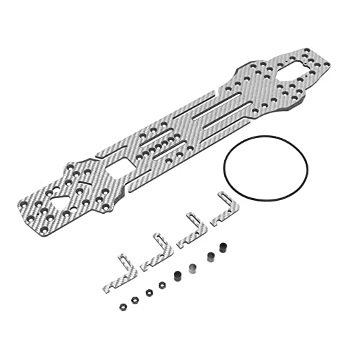 ChengyuWei Kohlefaser-Chassis-Kit Batteriehalter für 3 Racing D5V2 1:10 Drift Car, RC-Batteriemontageplatte, RC-Auto-Batterieplatte, RC-Chassis-Batteriehalterungs-Kit (Silbernes SSG) von ChengyuWei