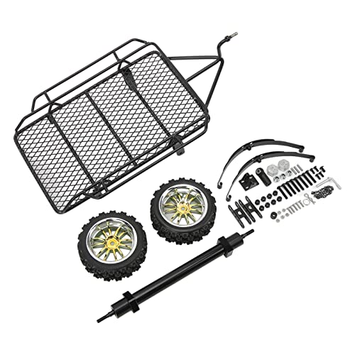 ChengyuWei RC-Anhänger, RC-Heckschaufel, Metall-Trail-Car-Anhänger-Zubehör, RC-Kleinanhänger, RC-Eimer-Anhänger, Metall-RC-Eimer-Anhänger, Autoanhänger, Autoträger-Metallbausatz (Schwarz) von ChengyuWei