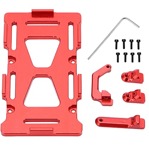 ChengyuWei RC-Autobatterieplatte, Aluminiumlegierung RC-Batteriehalterungsplatte für Axial SCX24 AXI90081 AXI00001 AXI00002 1/24 RC-Auto (Rot) von ChengyuWei