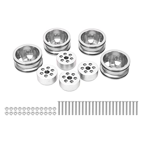 ChengyuWei RC-Felgen, Aluminiumräder, Metallfelgen für WPL Fj40 C14 C24 B14 B24 B16 B36 1/16 Modellfahrzeuge RC-Felgennaben Alu-RC-Felgensatz (Argento) von ChengyuWei