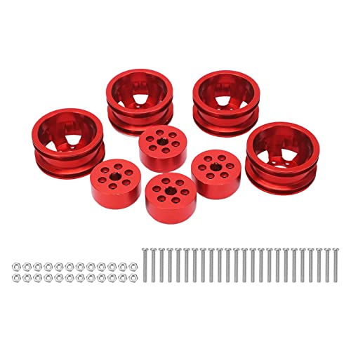 ChengyuWei RC-Felgen, Aluminiumräder, Metallfelgen für WPL Fj40 C14 C24 B14 B24 B16 B36 1/16 Modellfahrzeuge RC-Felgennaben Alu-RC-Felgensatz (Rosso) von ChengyuWei