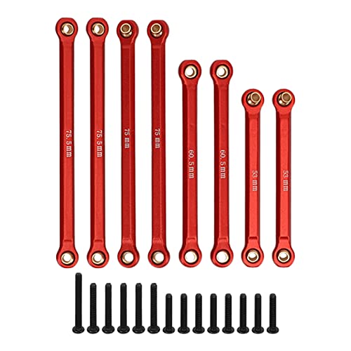 Clearance 4-Links-Set für Traxxas 1/18 RC-Auto, CNC-Aluminiumlegierungs-Aufhängungsstangen-Links-Set, Rod Link Suspension Linkage Kit, RC Rod Linkage Kit (Rot) von ChengyuWei