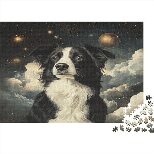 1000 Stück Holzstück Herausforderung Spielzeug|Border Collie Enthusiasten Unmögliches Puzzle Heimdekoration Puzzle Für Erwachsene 1000pcs (75x50cm) von ChengzeTCo