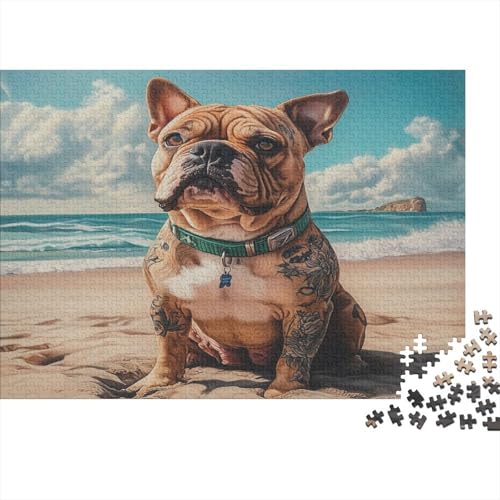 1000 Stück Holzstück Herausforderung Spielzeug|Bulldog Familienspaß Unmögliches Puzzle Heimdekoration Puzzle Für Erwachsene 1000pcs (75x50cm) von ChengzeTCo