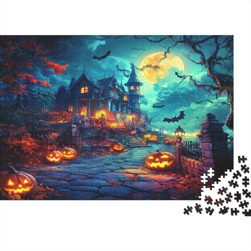 1000 Stück Holzstück Herausforderung Spielzeug|Halloween-Dorf Ideal Zur Entspannung Unmögliches Puzzle Kunstwerk Erwachsene Fesselnd 1000pcs (75x50cm) von ChengzeTCo