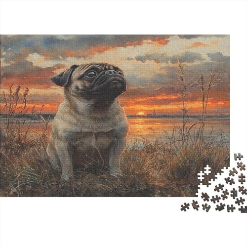 1000 Stück Holzstück Herausforderung Spielzeug|Mops Enthusiasten Unmögliches Puzzle Familienspaß Für Erwachsene Kinder 1000pcs (75x50cm) von ChengzeTCo