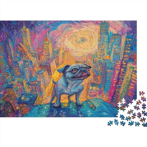 1000 Stück Holzstück Herausforderung Spielzeug|Mops Familienspaß Unmögliches Puzzle Heimdekoration Für Erwachsene Kinder 1000pcs (75x50cm) von ChengzeTCo