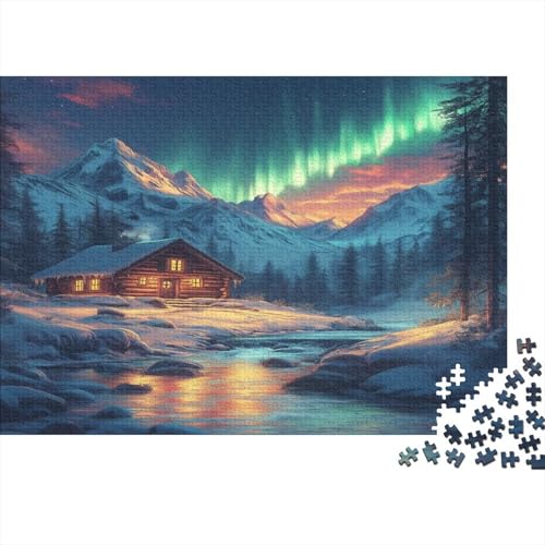 1000 Stück Holzstück Herausforderung Spielzeug|Nordlichter Enthusiasten Unmögliches Puzzle Heimdekoration Puzzle Für Erwachsene 1000pcs (75x50cm) von ChengzeTCo