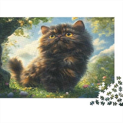 1000 Stück Holzstück Herausforderung Spielzeug|Perserkatze Enthusiasten Unmögliches Puzzle Kunstwerk Puzzle Für Erwachsene 1000pcs (75x50cm) von ChengzeTCo