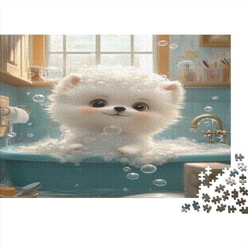 1000 Stück Holzstück Herausforderung Spielzeug|Pomeranian Enthusiasten Unmögliches Puzzle Heimdekoration Puzzle Für Erwachsene 1000pcs (75x50cm) von ChengzeTCo