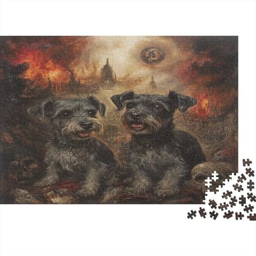 1000 Stück Holzstück Herausforderung Spielzeug|Schnauzer Enthusiasten Unmögliches Puzzle Familienspaß Erwachsene Fesselnd 1000pcs (75x50cm) von ChengzeTCo