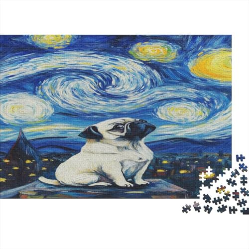 1000 Stück Holzstück Herausforderung Spielzeug|Shar Pei Familienspaß Unmögliches Puzzle Heimdekoration Für Erwachsene Kinder 1000pcs (75x50cm) von ChengzeTCo